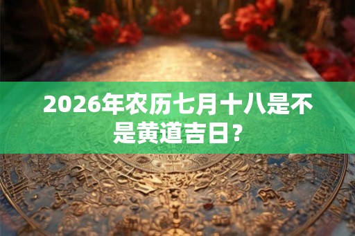 2026年农历七月十八是不是黄道吉日？