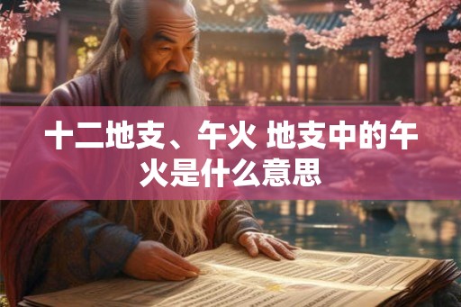 十二地支、午火 地支中的午火是什么意思