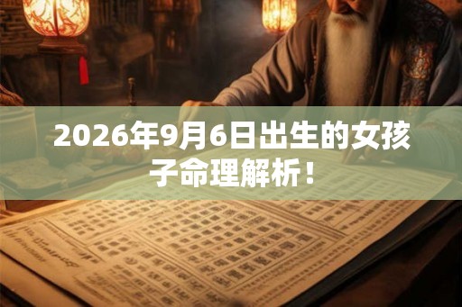 2026年9月6日出生的女孩子命理解析！