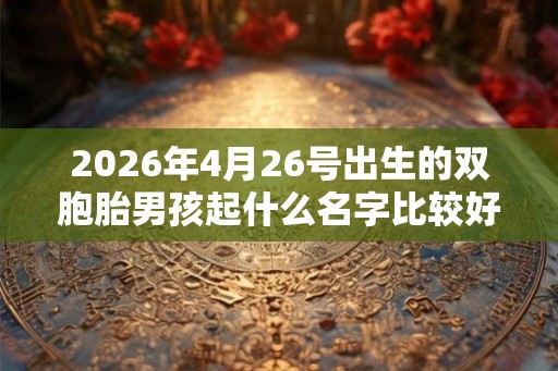 2026年4月26号出生的双胞胎男孩起什么名字比较好，五行属什么