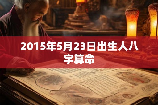 2015年5月23日出生人八字算命
