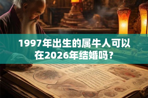 1997年出生的属牛人可以在2026年结婚吗? 1997年出生的属牛人可以在2026年结婚吗?