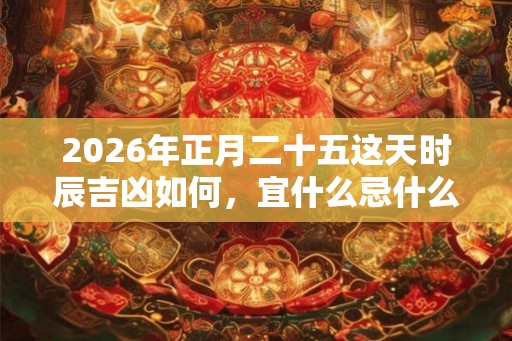 2026年正月二十五这天时辰吉凶如何，宜什么忌什么？