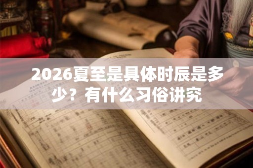 2026夏至是具体时辰是多少?有什么习俗讲究 2026夏至是具体时辰是多少?有什么习俗讲究