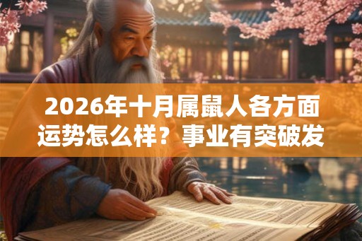 2026年十月属鼠人各方面运势怎么样？事业有突破发展