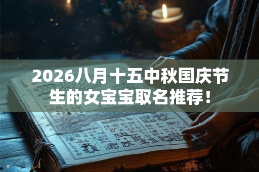 2026八月十五中秋国庆节生的女宝宝取名推荐！