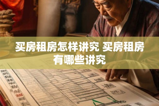 买房租房怎样讲究 买房租房有哪些讲究