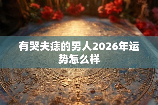 有哭夫痣的男人2026年运势怎么样