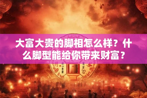 大富大贵的脚相怎么样?什么脚型能给你带来财富? 大富大贵的脚相怎么样?什么脚型能给你带来财富?