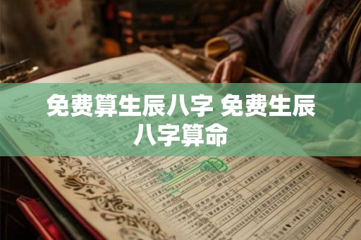 免费算生辰八字 免费生辰八字算命