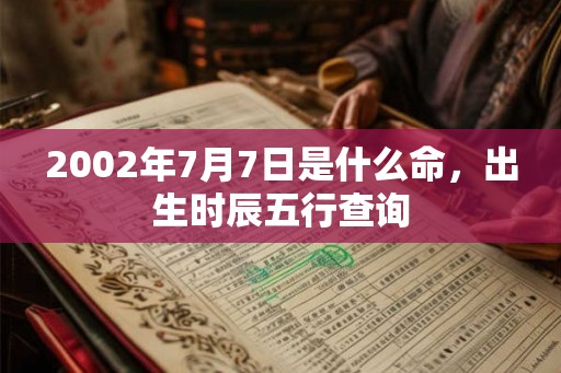 2002年7月7日是什么命，出生时辰五行查询