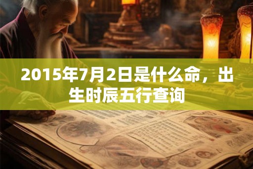 2015年7月2日是什么命，出生时辰五行查询