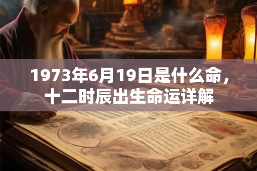 1973年6月19日是什么命，十二时辰出生命运详解