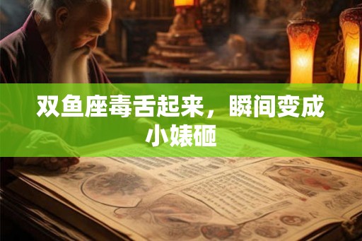 双鱼座毒舌起来，瞬间变成小婊砸