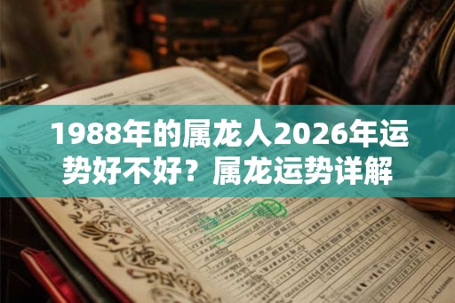 1988年的属龙人2026年运势好不好？属龙运势详解