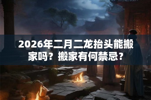 2026年二月二龙抬头能搬家吗？搬家有何禁忌？