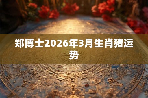 郑博士2026年3月生肖猪运势