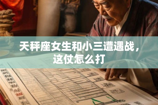 天秤座女生和小三遭遇战，这仗怎么打