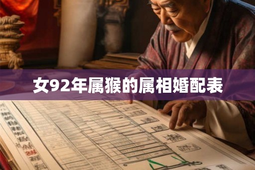 女92年属猴的属相婚配表 女92年属猴的属相婚配表