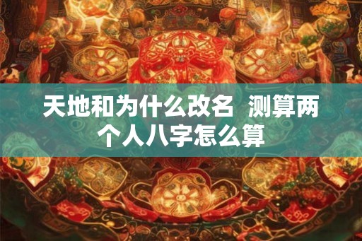 天地和为什么改名  测算两个人八字怎么算