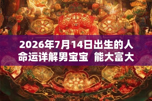 2026年7月14日出生的人命运详解男宝宝  能大富大贵吗