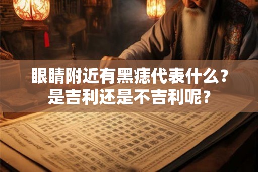 眼睛附近有黑痣代表什么？是吉利还是不吉利呢？
