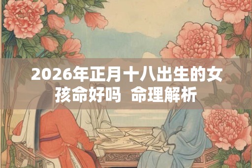 2026年正月十八出生的女孩命好吗  命理解析