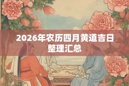 2026年农历四月黄道吉日整理汇总 2026年农历四月黄道吉日整理汇总