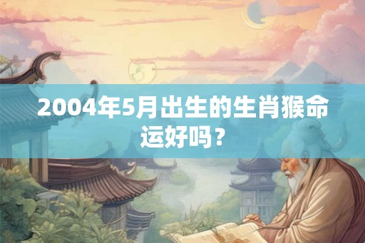 2004年5月出生的生肖猴命运好吗？
