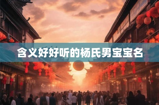 含义好好听的杨氏男宝宝名