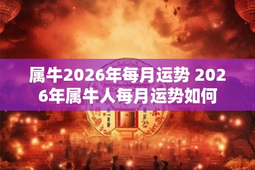 属牛2026年每月运势 2026年属牛人每月运势如何 属牛2026年每月运势 2026年属牛人每月运势如何