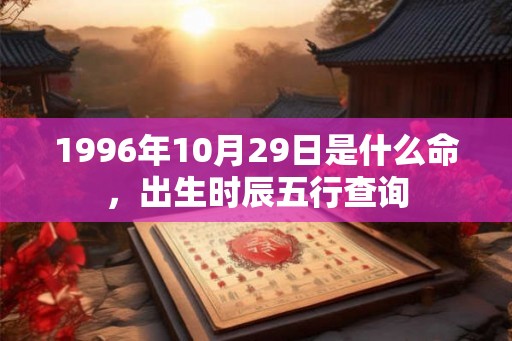 1996年10月29日是什么命，出生时辰五行查询