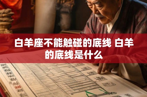 白羊座不能触碰的底线 白羊的底线是什么