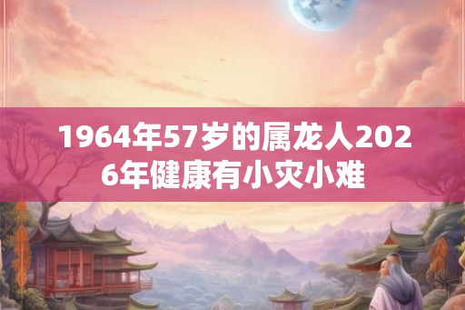 1964年57岁的属龙人2026年健康有小灾小难