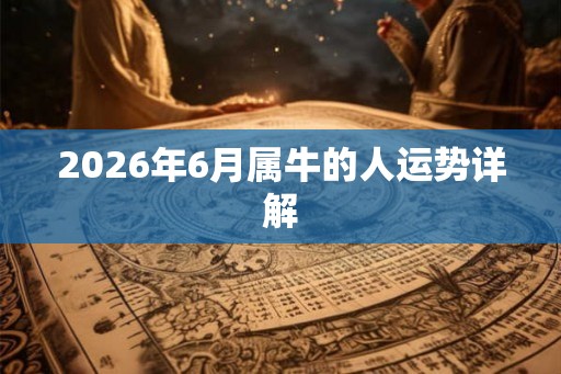 2026年6月属牛的人运势详解