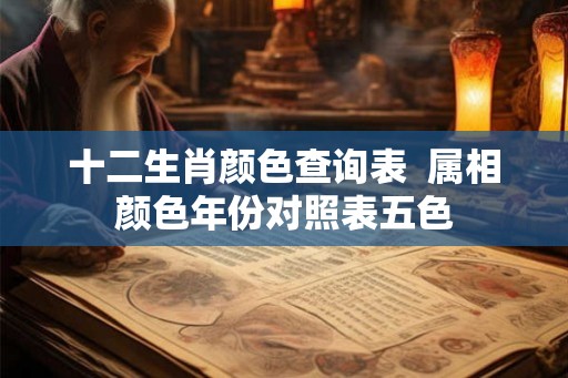十二生肖颜色查询表  属相颜色年份对照表五色
