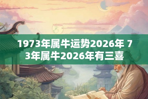1973年属牛运势2026年 73年属牛2026年有三喜 1973年属牛运势2026年 73年属牛2026年有三喜