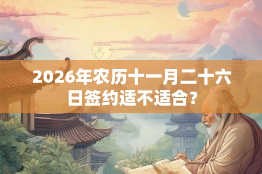 2026年农历十一月二十六日签约适不适合? 2026年农历十一月二十六日签约适不适合?