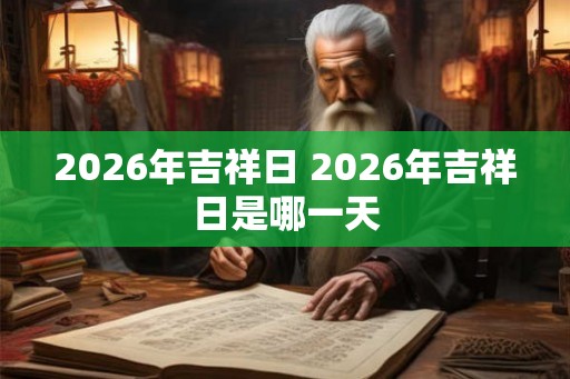2026年吉祥日 2026年吉祥日是哪一天