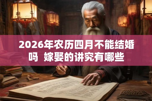 2026年农历四月不能结婚吗  嫁娶的讲究有哪些