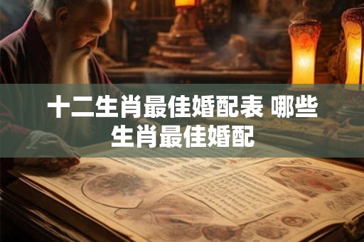 十二生肖最佳婚配表 哪些生肖最佳婚配