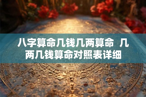 八字算命几钱几两算命  几两几钱算命对照表详细