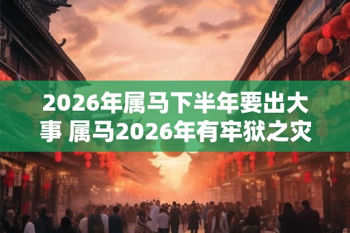 2026年属马下半年要出大事 属马2026年有牢狱之灾吗