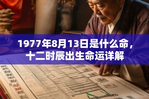 1977年8月13日是什么命，十二时辰出生命运详解