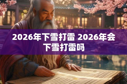 2026年下雪打雷 2026年会下雪打雷吗 2026年下雪打雷 2026年会下雪打雷吗