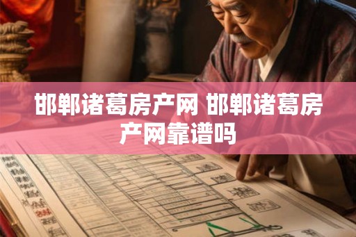 邯郸诸葛房产网 邯郸诸葛房产网靠谱吗