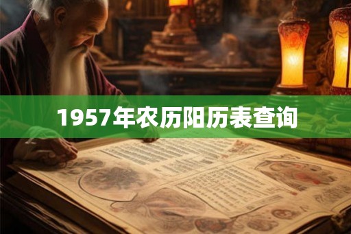 1957年农历阳历表查询