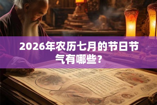 2026年农历七月的节日节气有哪些？