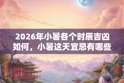 2026年小暑各个时辰吉凶如何,小暑这天宜忌有哪些? 2026年小暑各个时辰吉凶如何,小暑这天宜忌有哪些?
