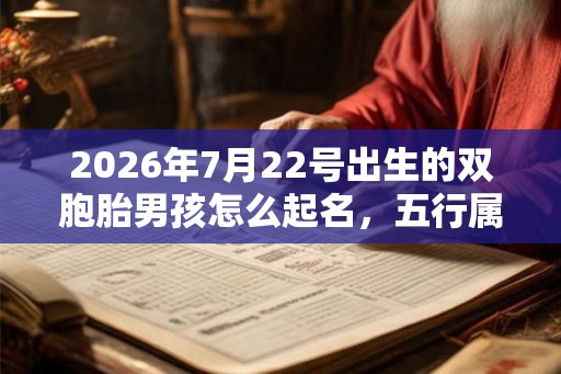 2026年7月22号出生的双胞胎男孩怎么起名，五行属什么